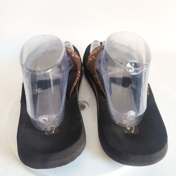 Teva Flip Flops Mens Brown 9 Plaid Mush II Original Sandal Lightweight Quick Dry - Picture 4 of 11